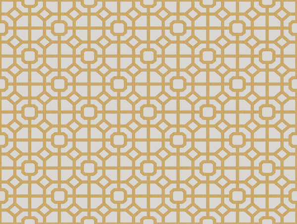 Spring Blossom Lattice Wallpaper in Yellow