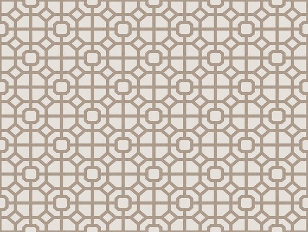 Spring Blossom Lattice Wallpaper in Taupe