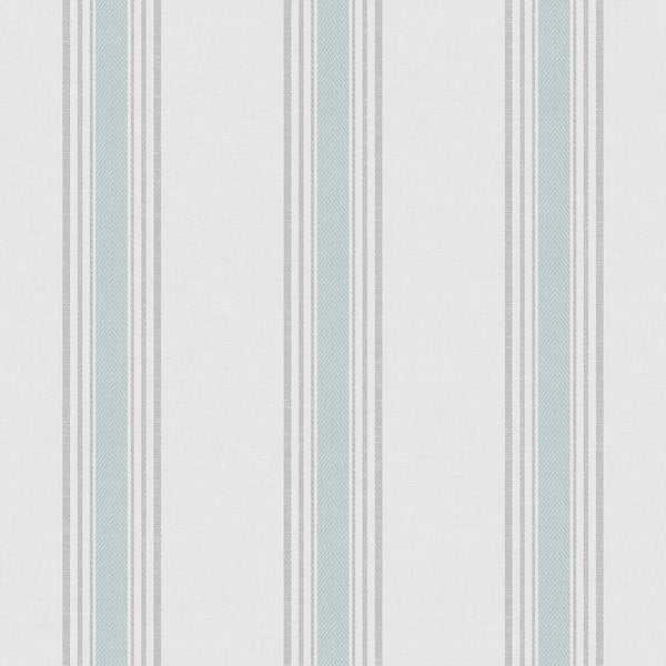 Spring Blossom Stripes Wallpaper in Turquoise