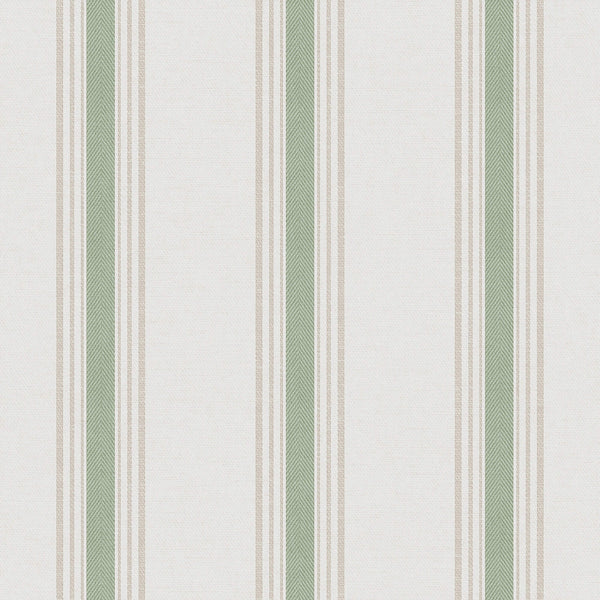 Spring Blossom Stripes Wallpaper in Green