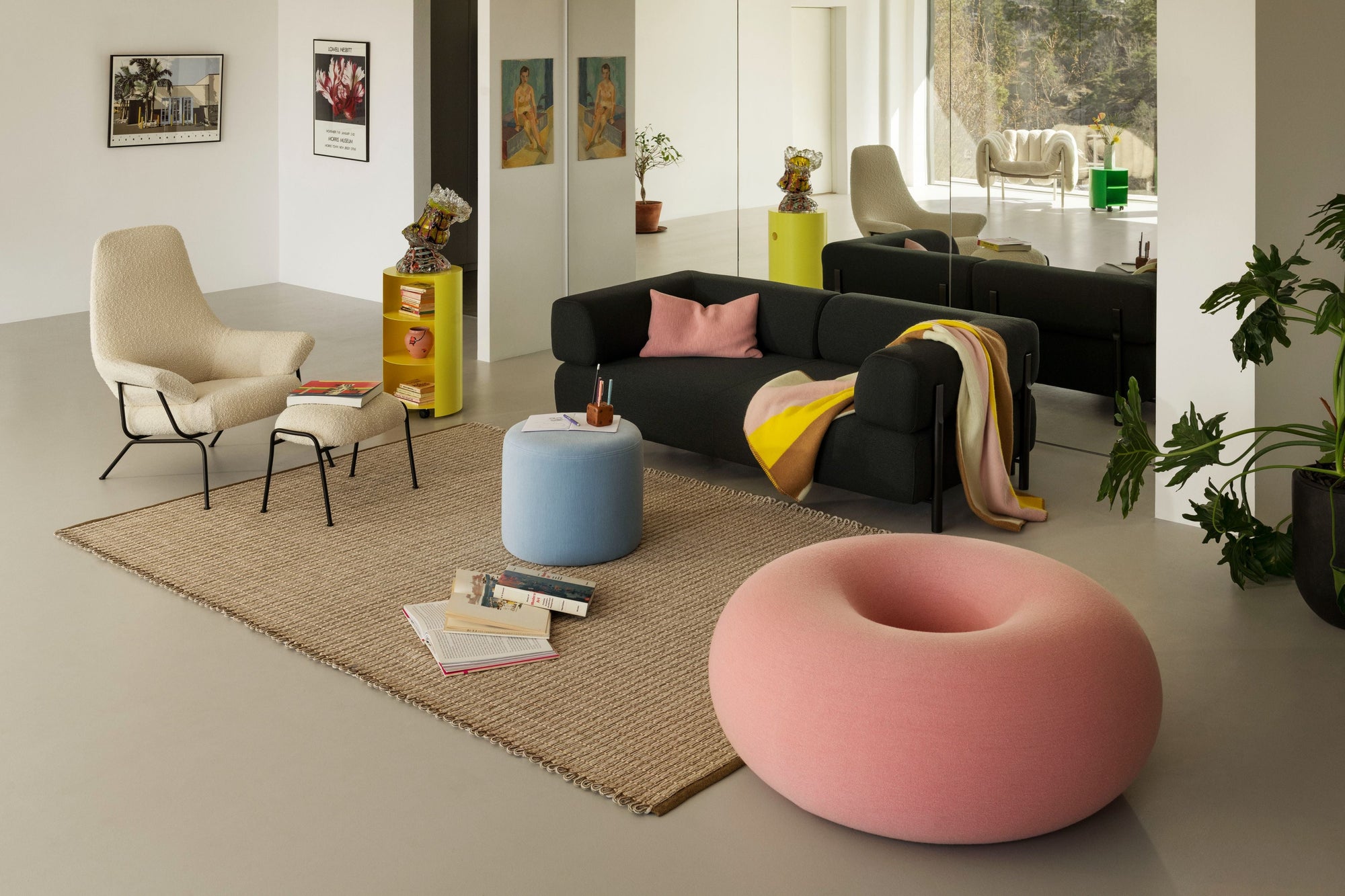 bon light blue round pouf by hem 30504 4