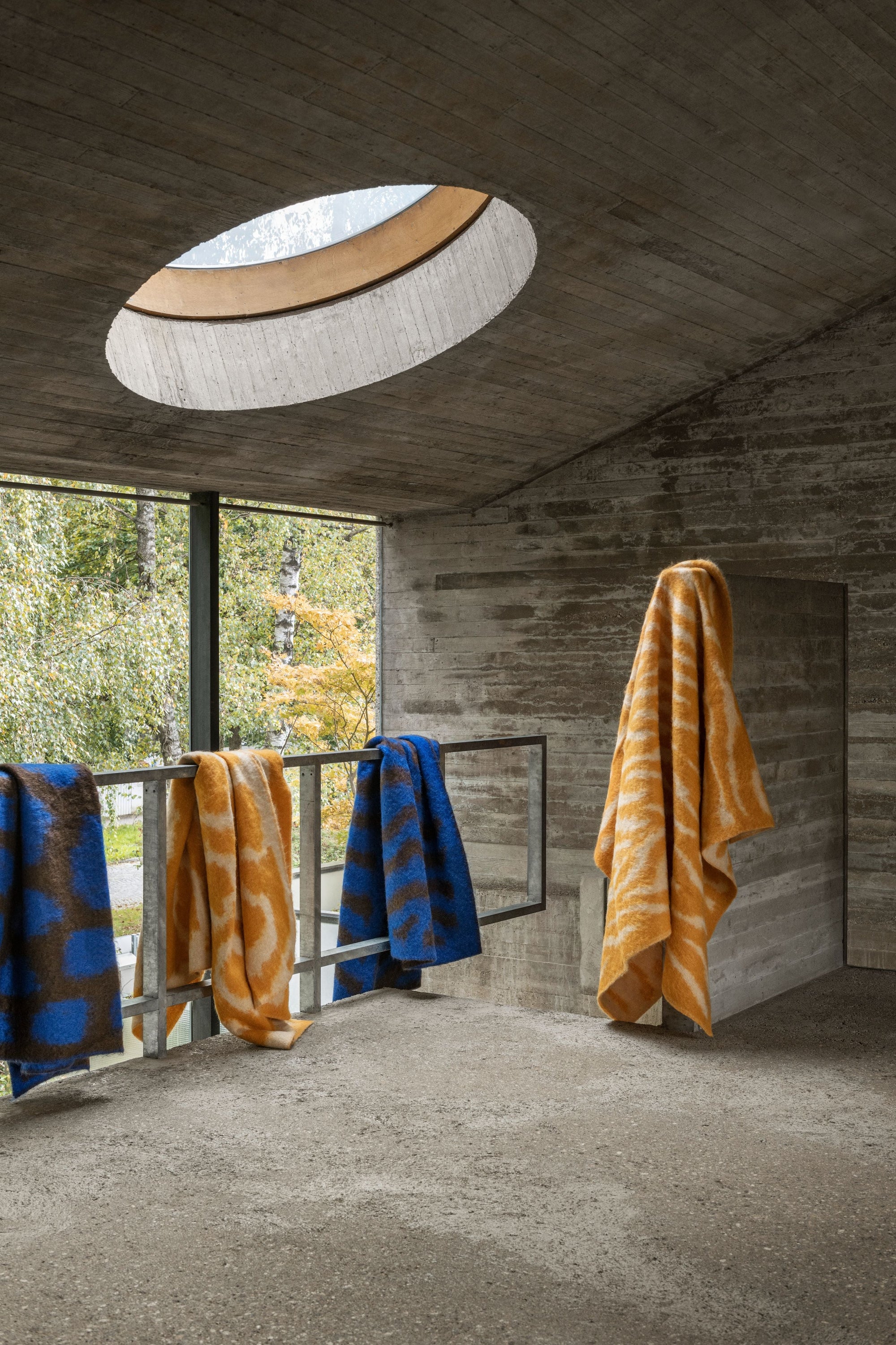 monster ochre off white stripe throw by hem 30529 5
