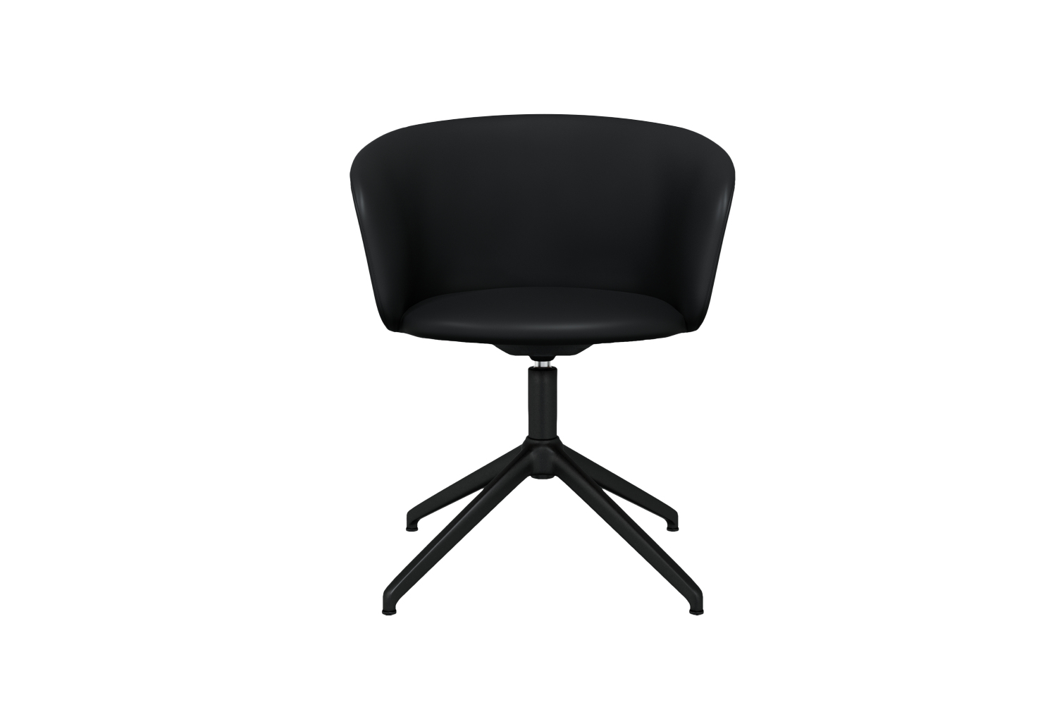 Kendo Black Leather Swivel Chair 4 Star Return Hem 20243 3