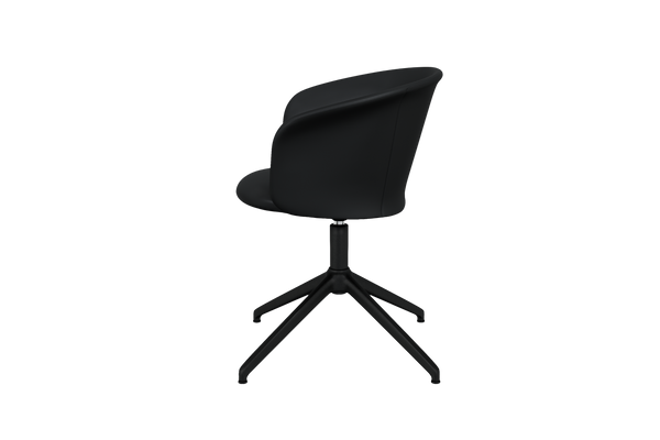 Kendo Black Leather Swivel Chair 4 Star Return Hem 20243 5