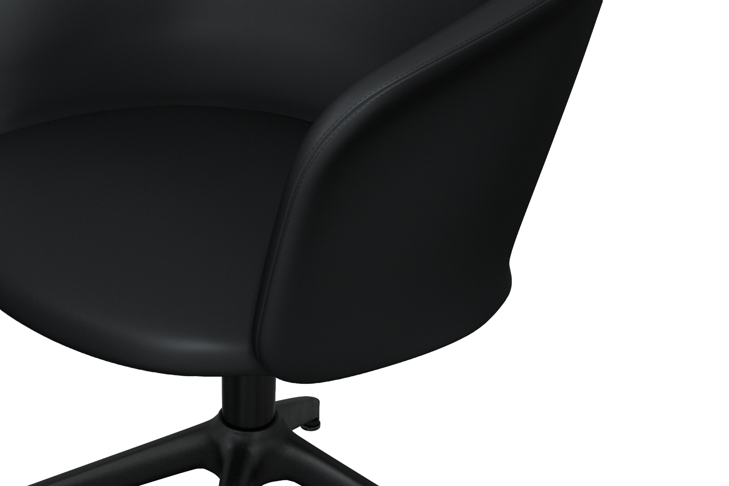 Kendo Black Leather Swivel Chair 4 Star Return Hem 20243 9