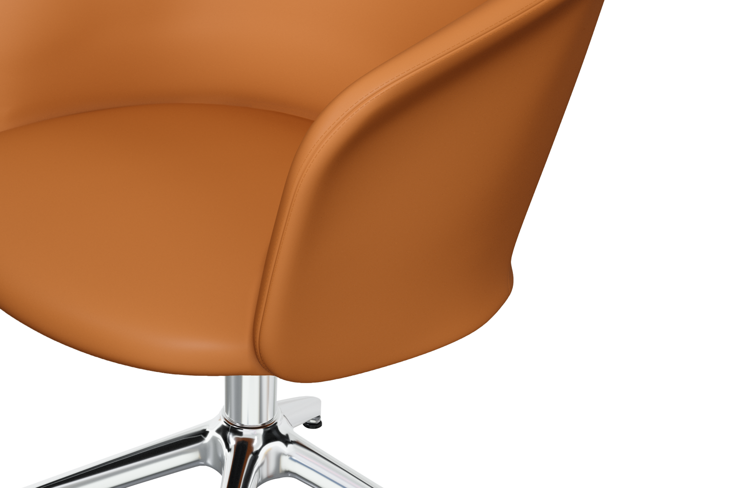 Kendo Cognac Leather Swivel Chair 4 Star Return Hem 20242 12