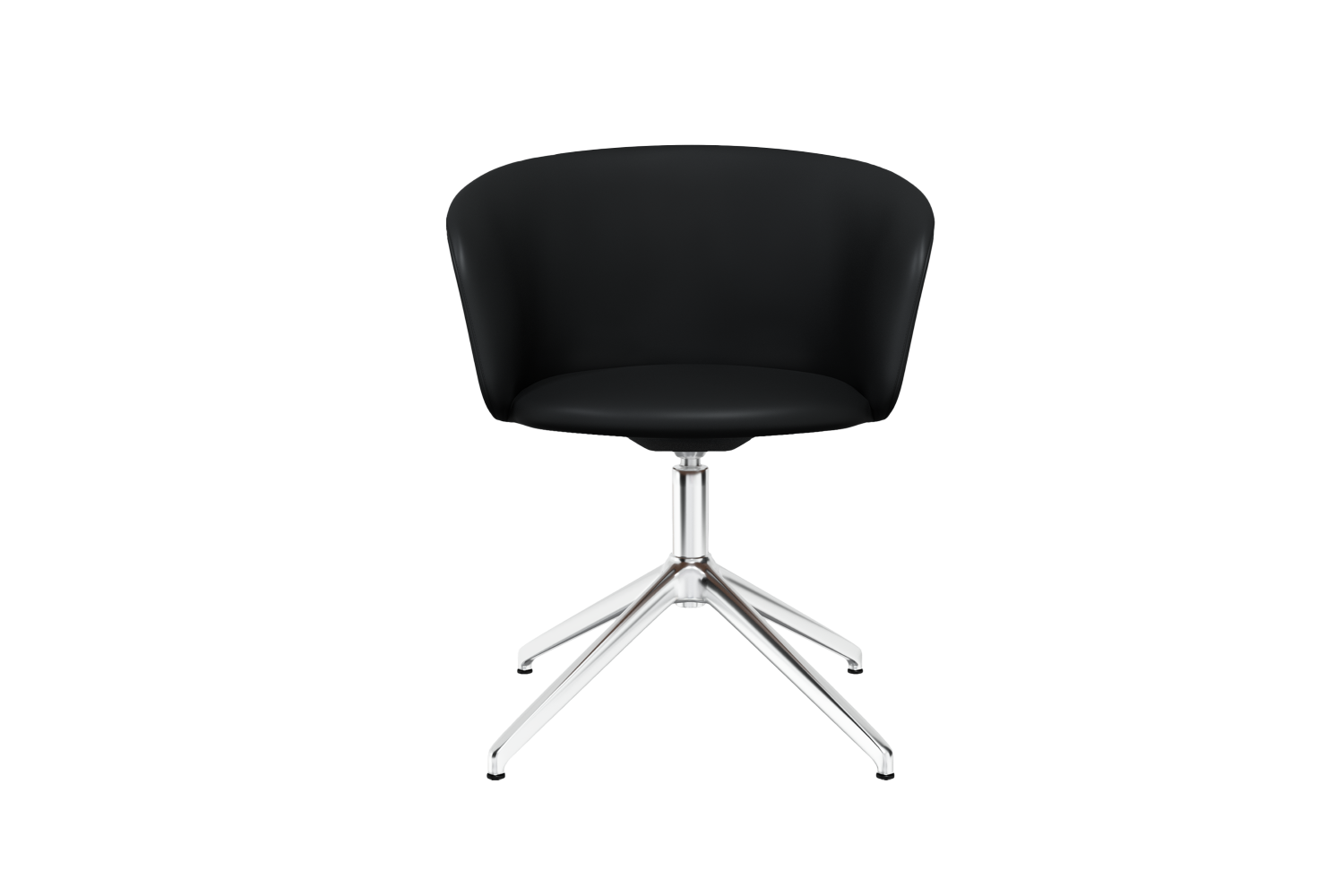 Kendo Black Leather Swivel Chair 4 Star Return Hem 20243 8