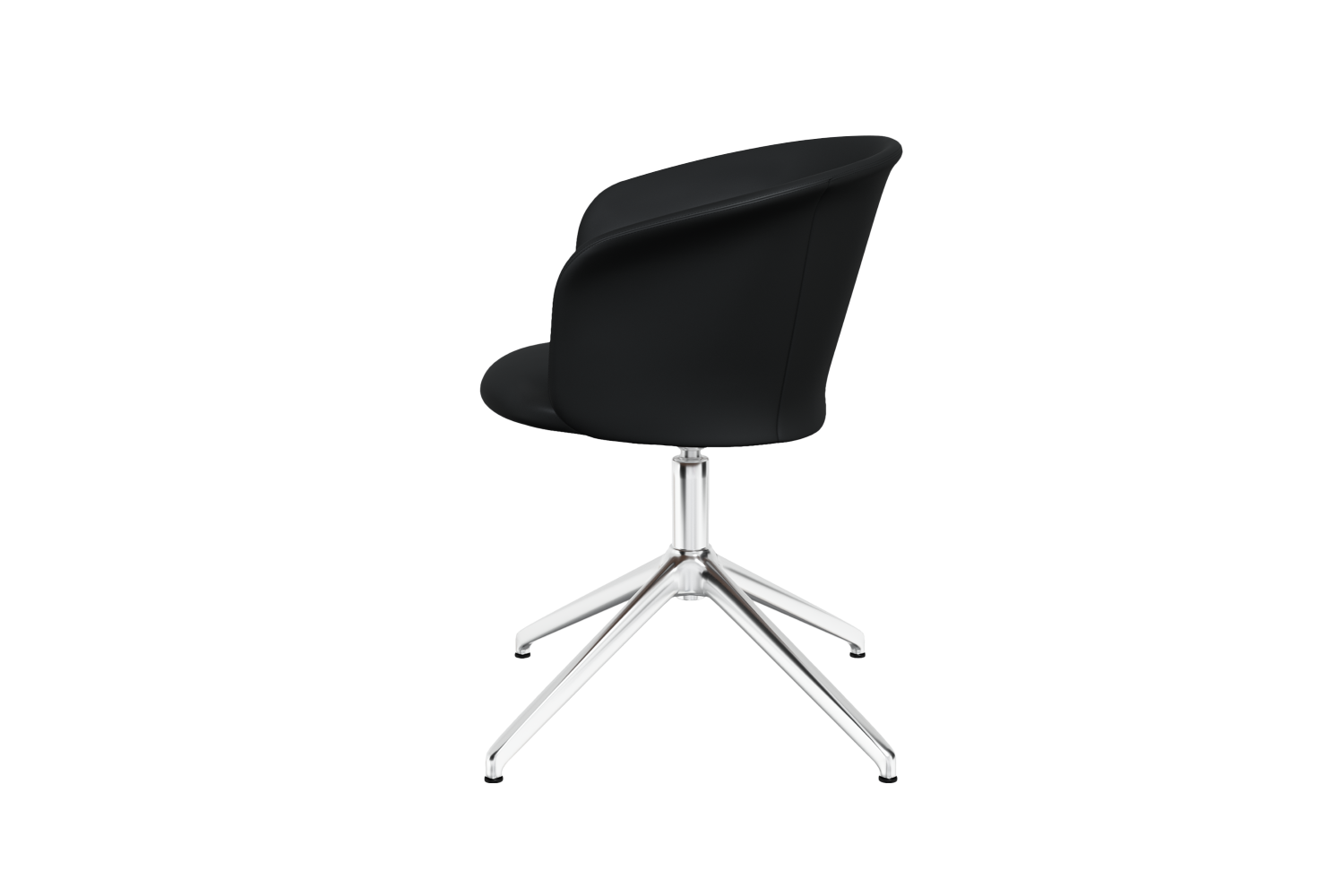 Kendo Black Leather Swivel Chair 4 Star Return Hem 20243 6