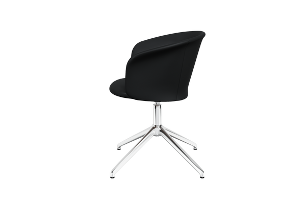 Kendo Black Leather Swivel Chair 4 Star Return Hem 20243 6