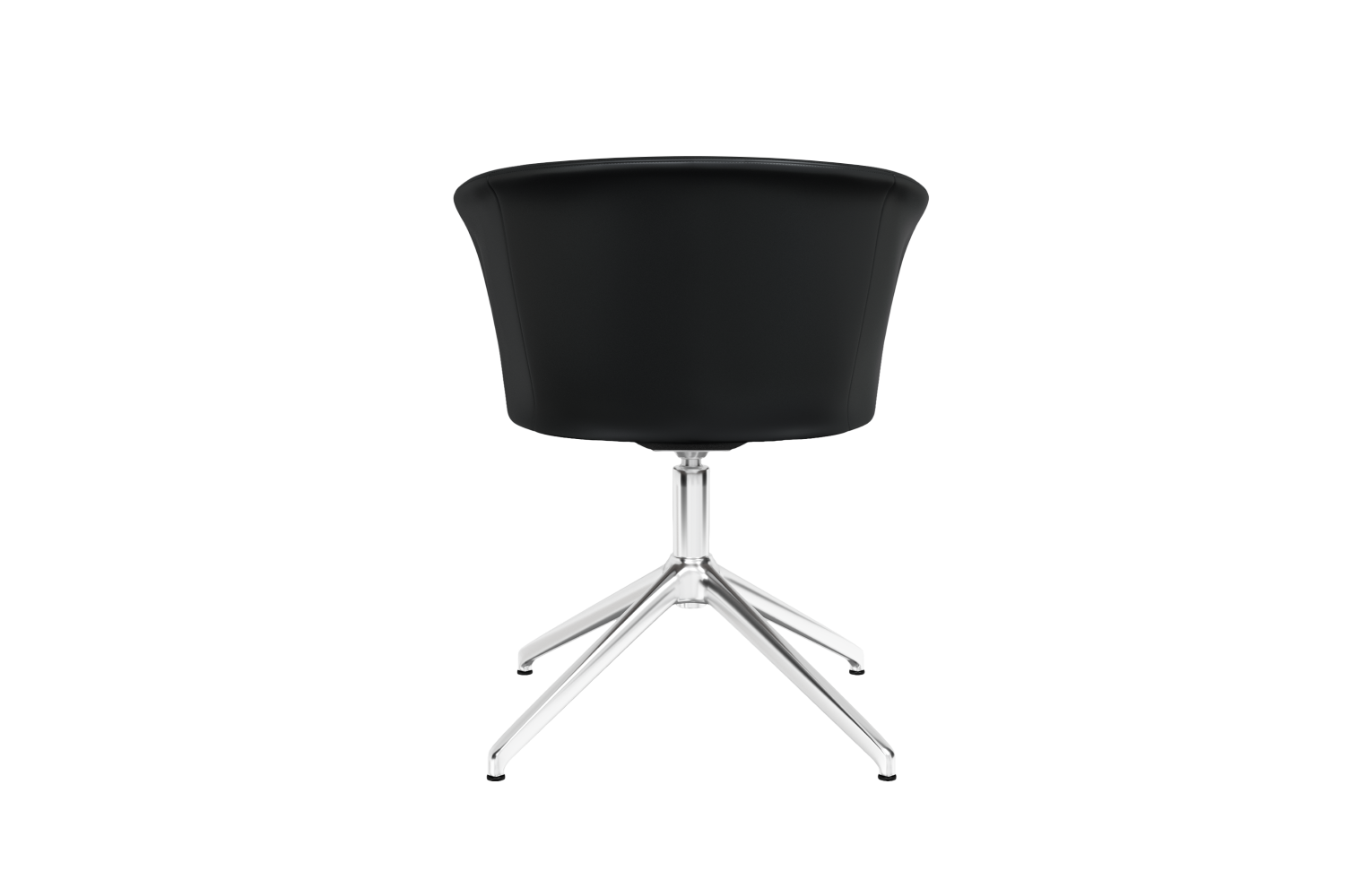 Kendo Black Leather Swivel Chair 4 Star Return Hem 20243 4