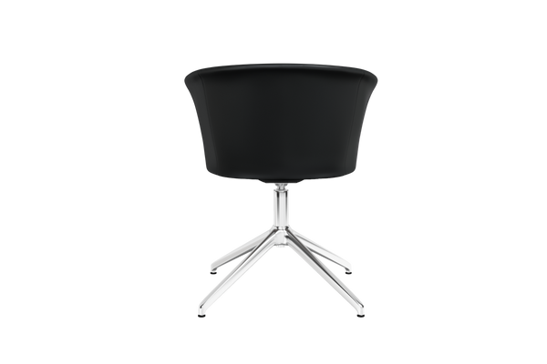 Kendo Black Leather Swivel Chair 4 Star Return Hem 20243 4