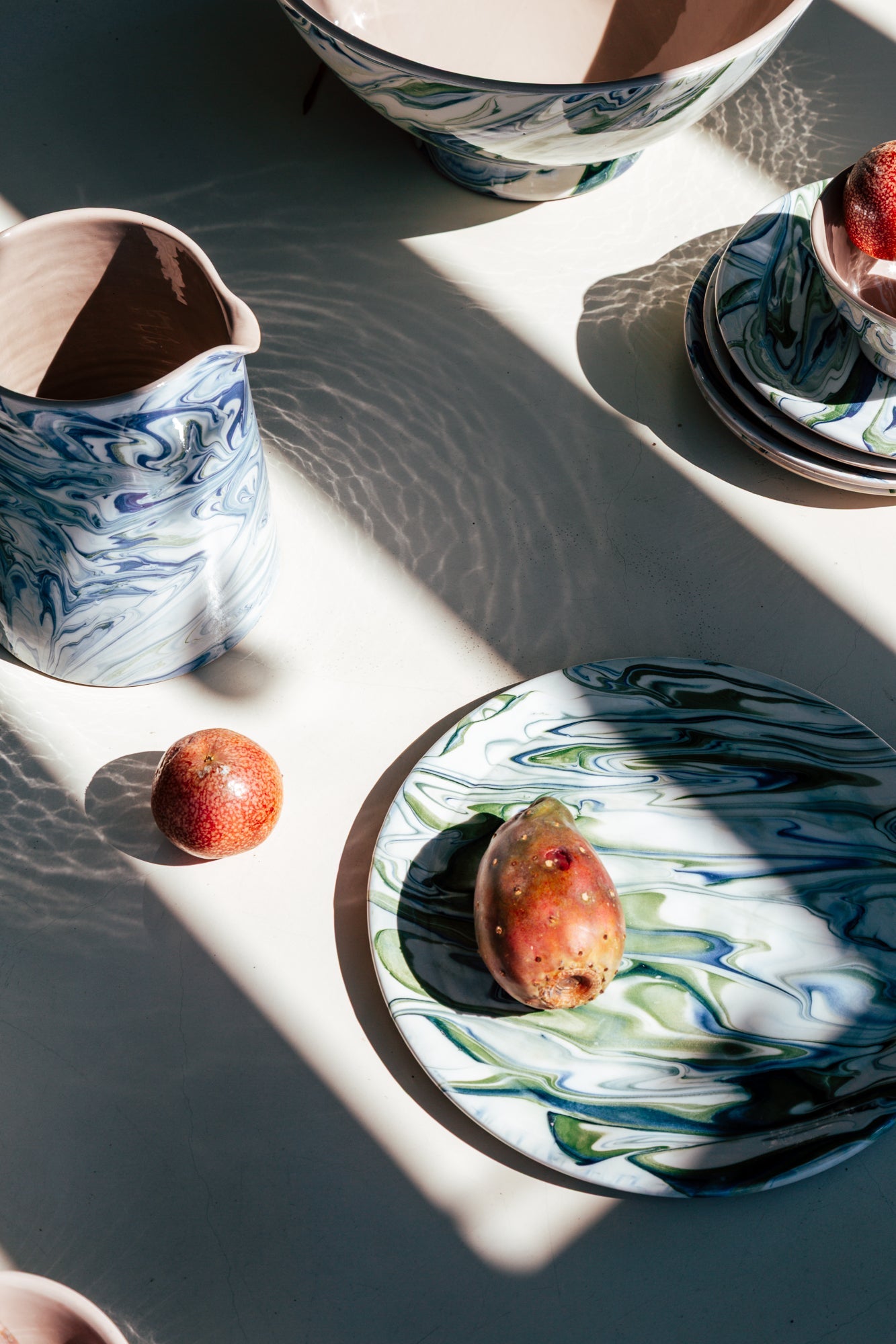 Marble Blue Green Salad Plate Set Of 4 Uvn 1000133 7