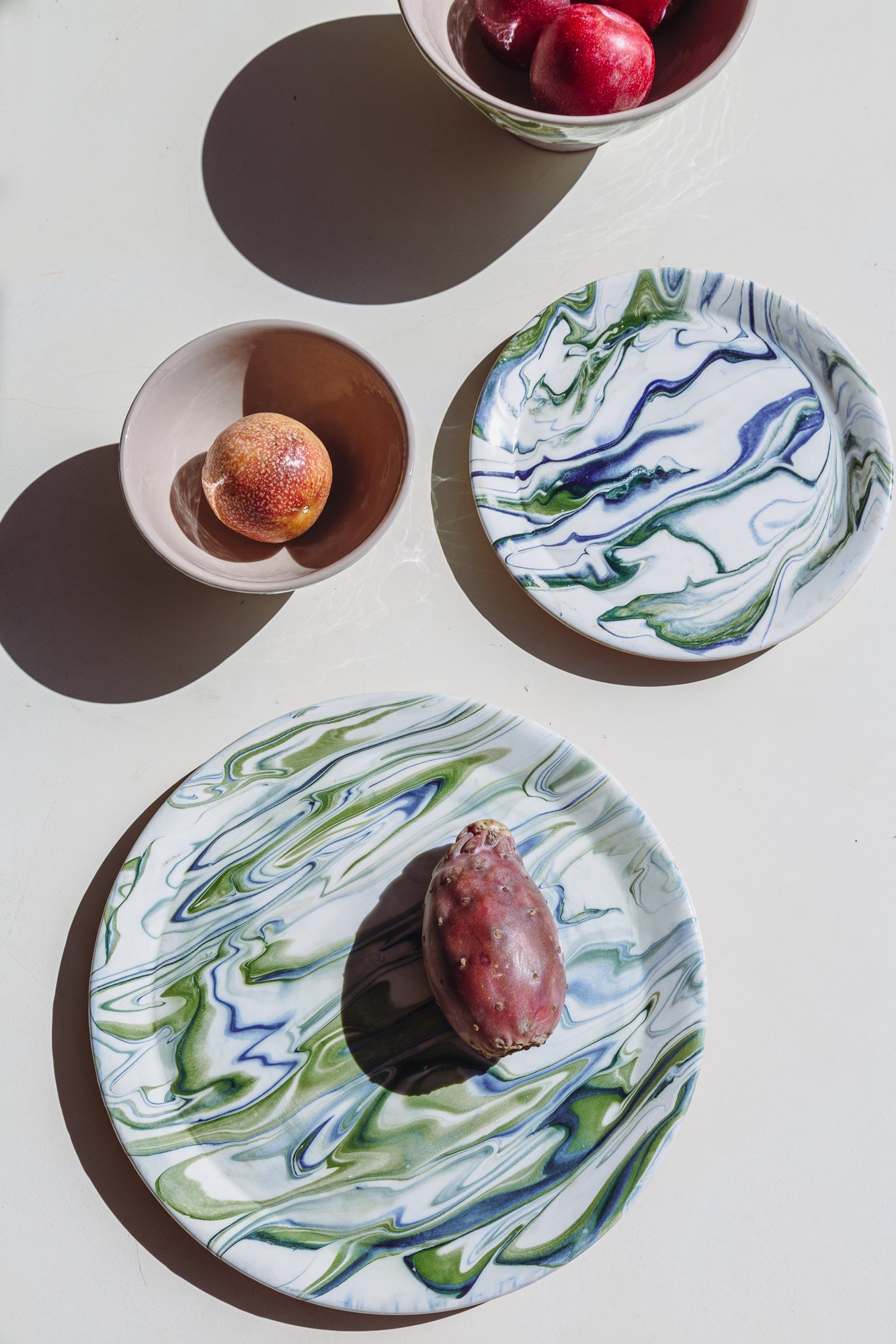 Marble Blue Green Salad Plate Set Of 4 Uvn 1000133 5
