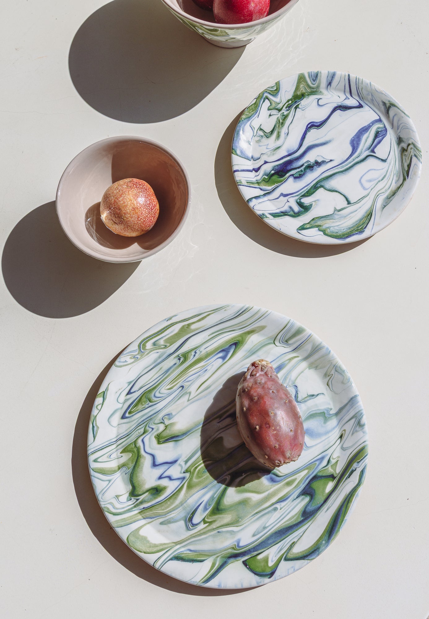 Marble Blue Green Dinner Plate Set Of 4 Uvn 1000132 2