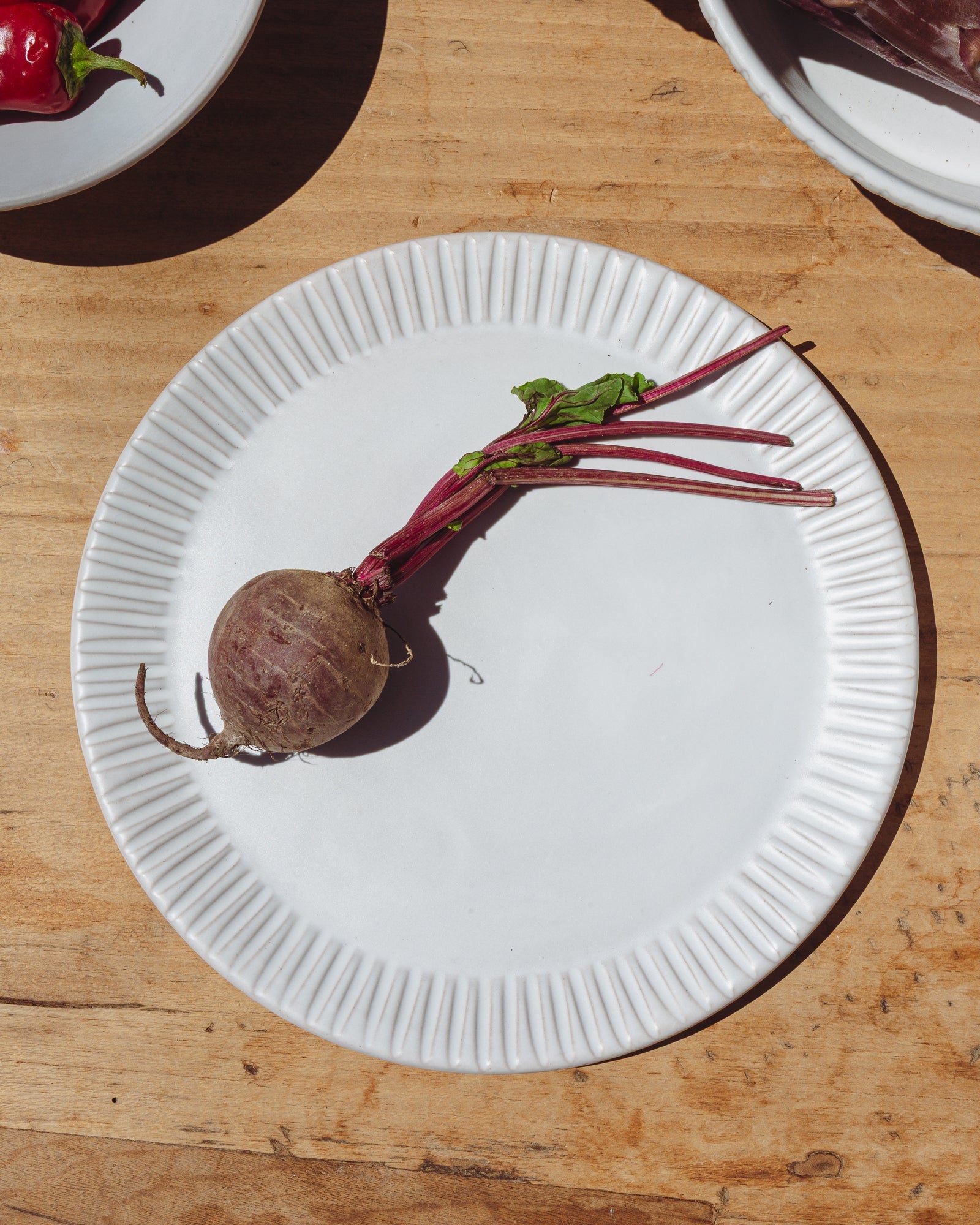 Stripes Matte White Dinner Plate Set Of 4 Uvn 1000100 2