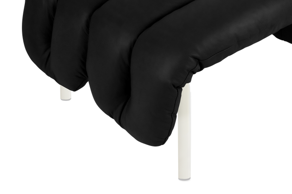Puffy Black Leather Ottoman Hem 20353 5