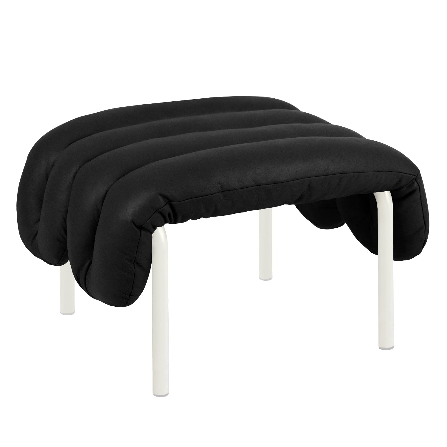 Puffy Leather Ottoman