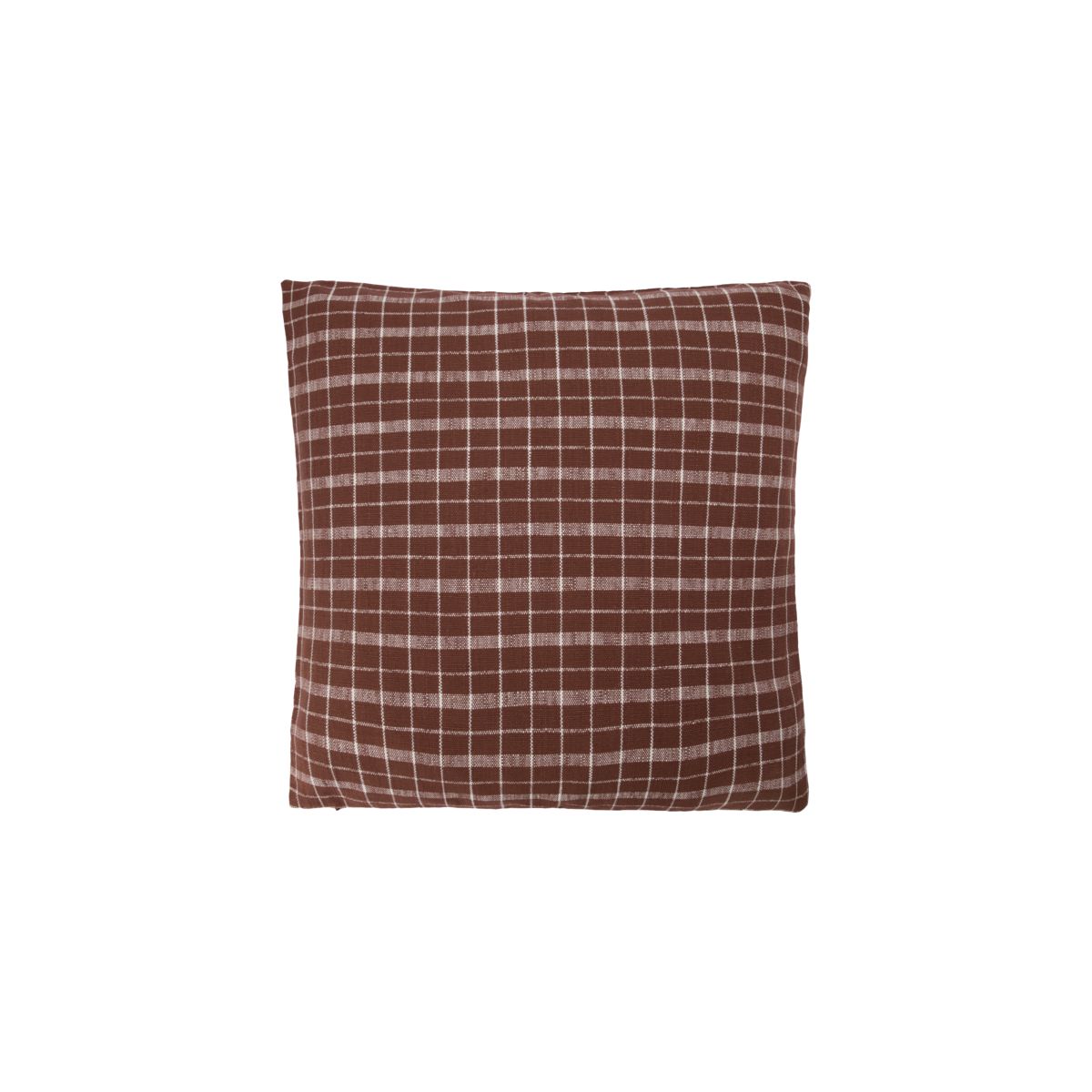 thame brown check cushion cover by house doctor 204030060 1