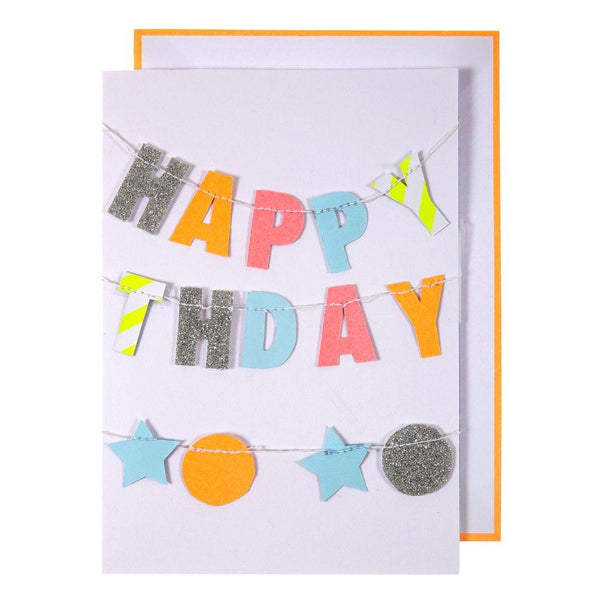 neon birthday garland card by meri meri 1