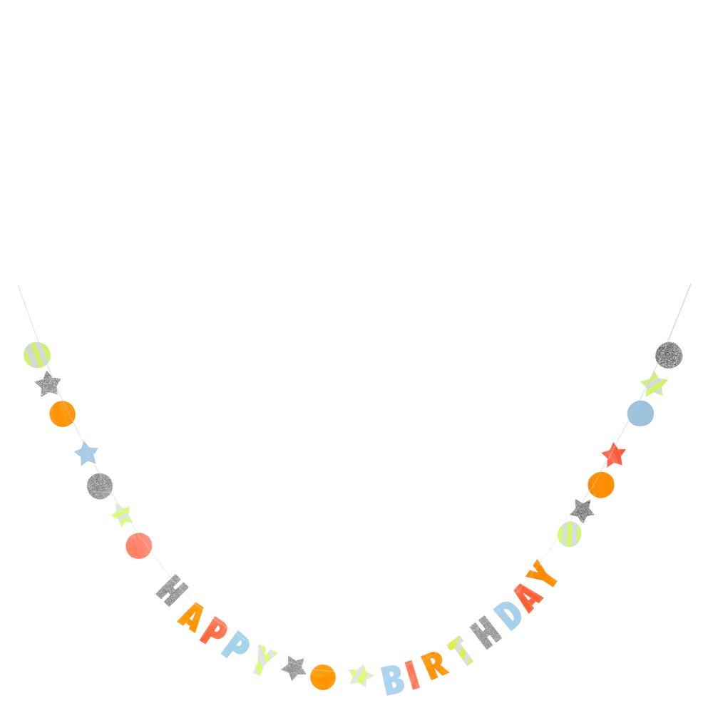 neon birthday garland card by meri meri 2