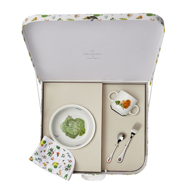 Friends of the Vegetable Garden Suitcase with 5 Piece Tableware Set by Degrenne Paris