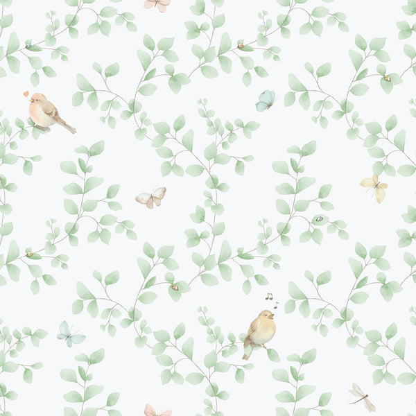 Bambino Birdy In Green Galerie Wallcoverings 284 3 1