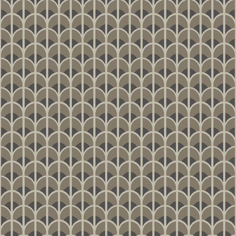Italian Style Geometric Wallpaper in Bronze Brown/Black/Cream