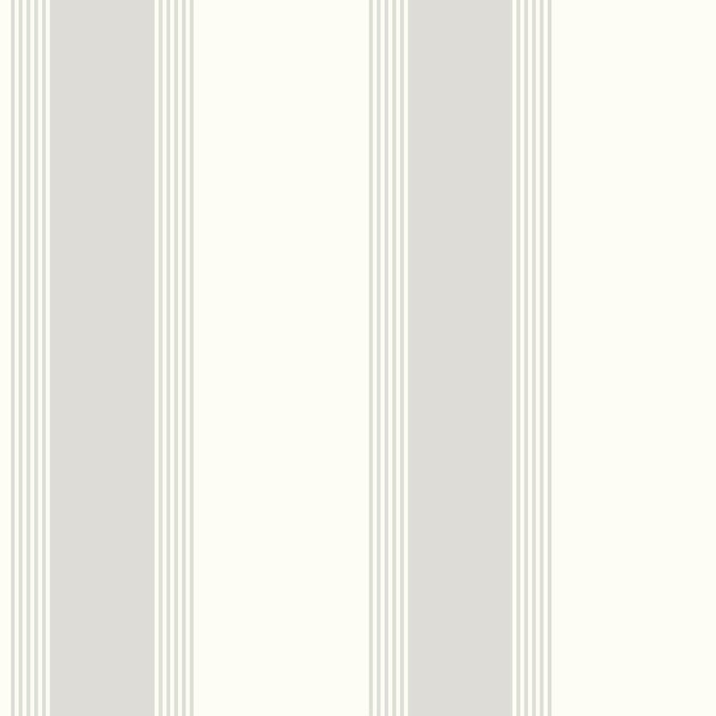 Italian Style Stripe Wallpaper in Cream/Silver Grey