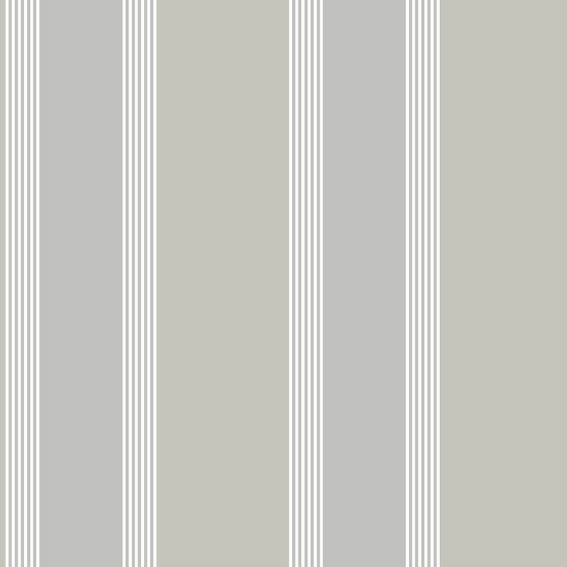 Italian Style Stripe Wallpaper in Silver Grey/Beige