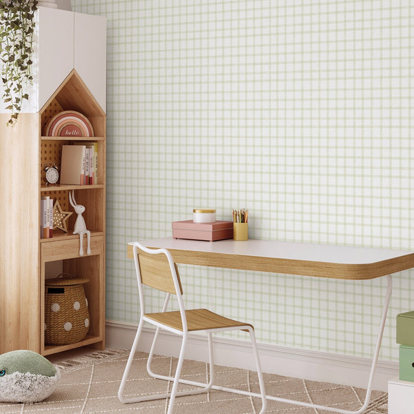 Bambino Watercolour Checks In Green Galerie Wallcoverings 290 4 2