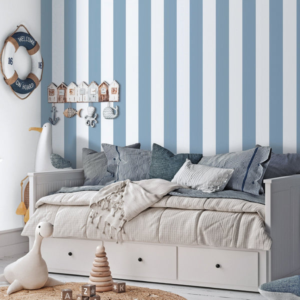 Bambino Bambino Stripes In Blue Galerie Wallcoverings 293 2 2