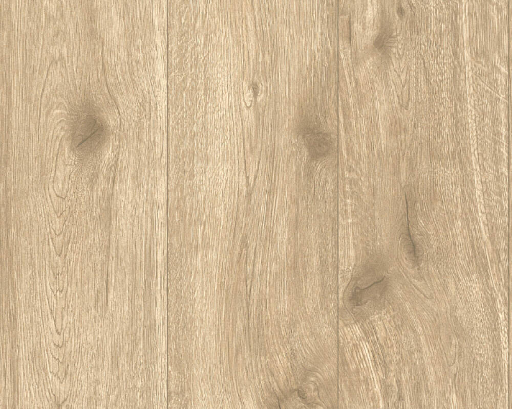 Wood Deco Wallpaper in Beige