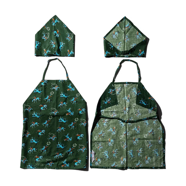 Hand Printed Kids Apron With Kerchief / Cowboy By Puebco 302966 2