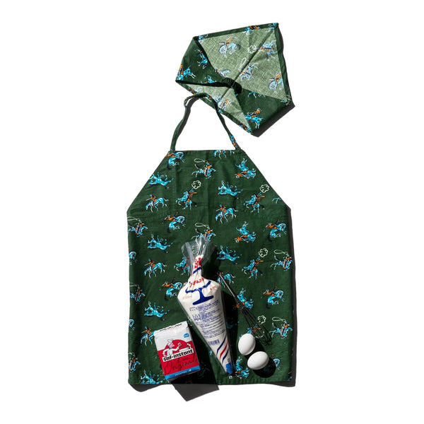 Hand Printed Kids Apron With Kerchief / Cowboy By Puebco 302966 1
