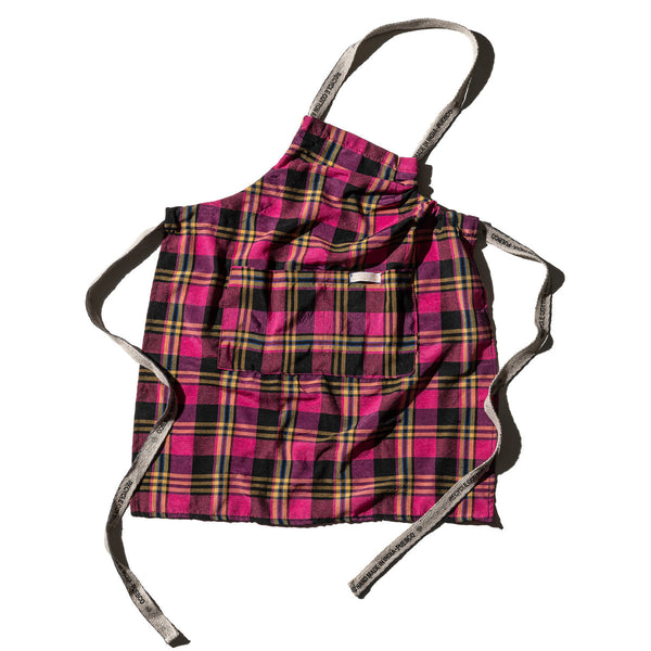 Recycle Cotton Check Apron Pink 3