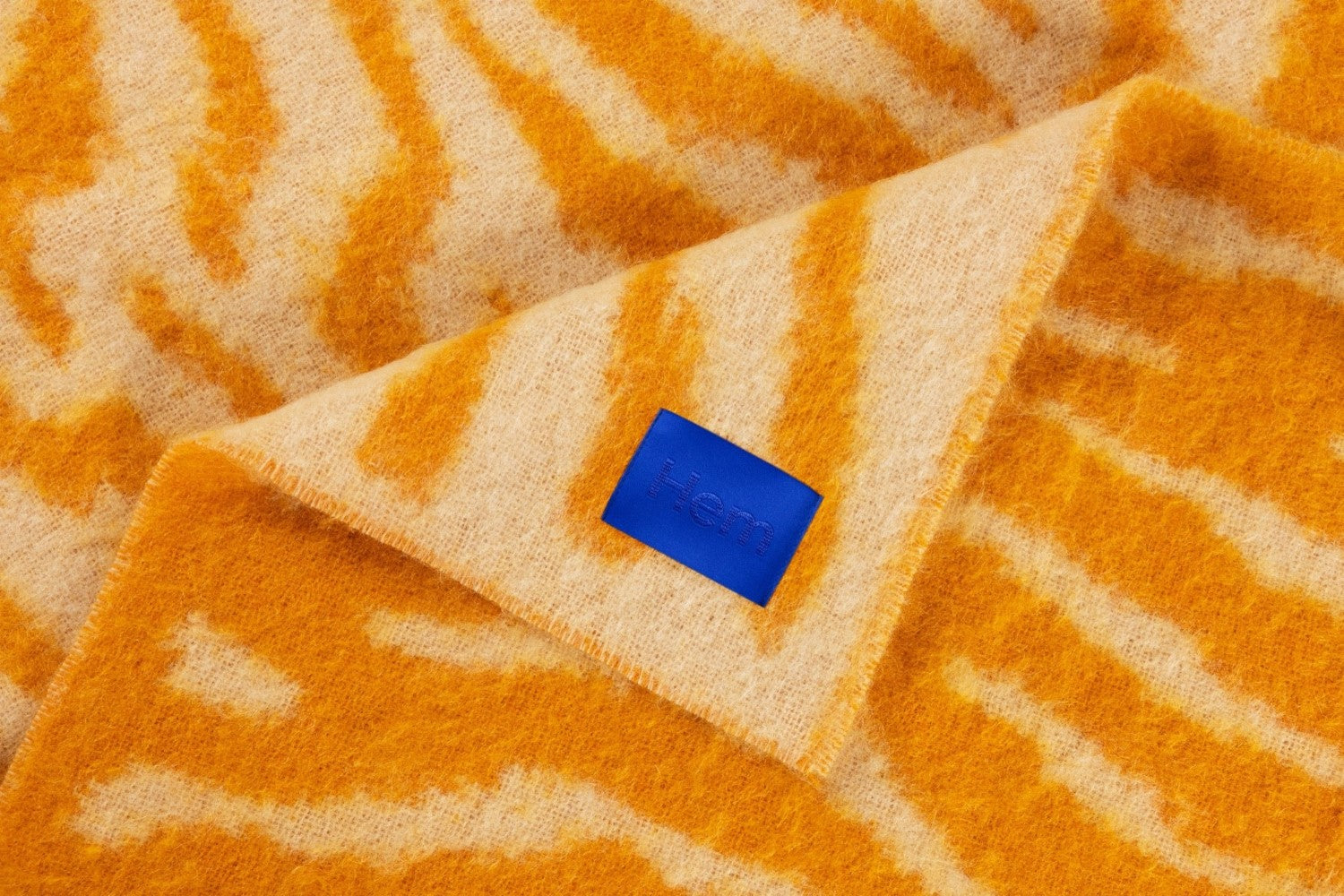 monster ochre off white stripe throw by hem 30529 2