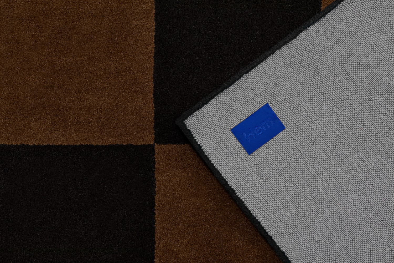 Pattern Black Brown Check Rug Hem Hem 31362 3
