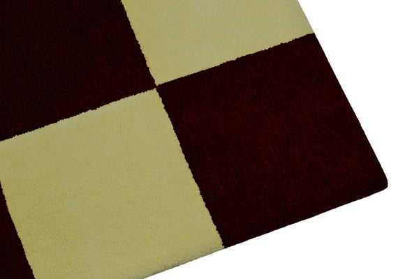Pattern Burgundy Pale Lime Check Rug Hem Hem 31363 2