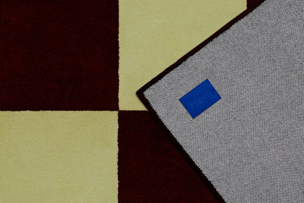 Pattern Burgundy Pale Lime Check Rug Hem Hem 31363 3