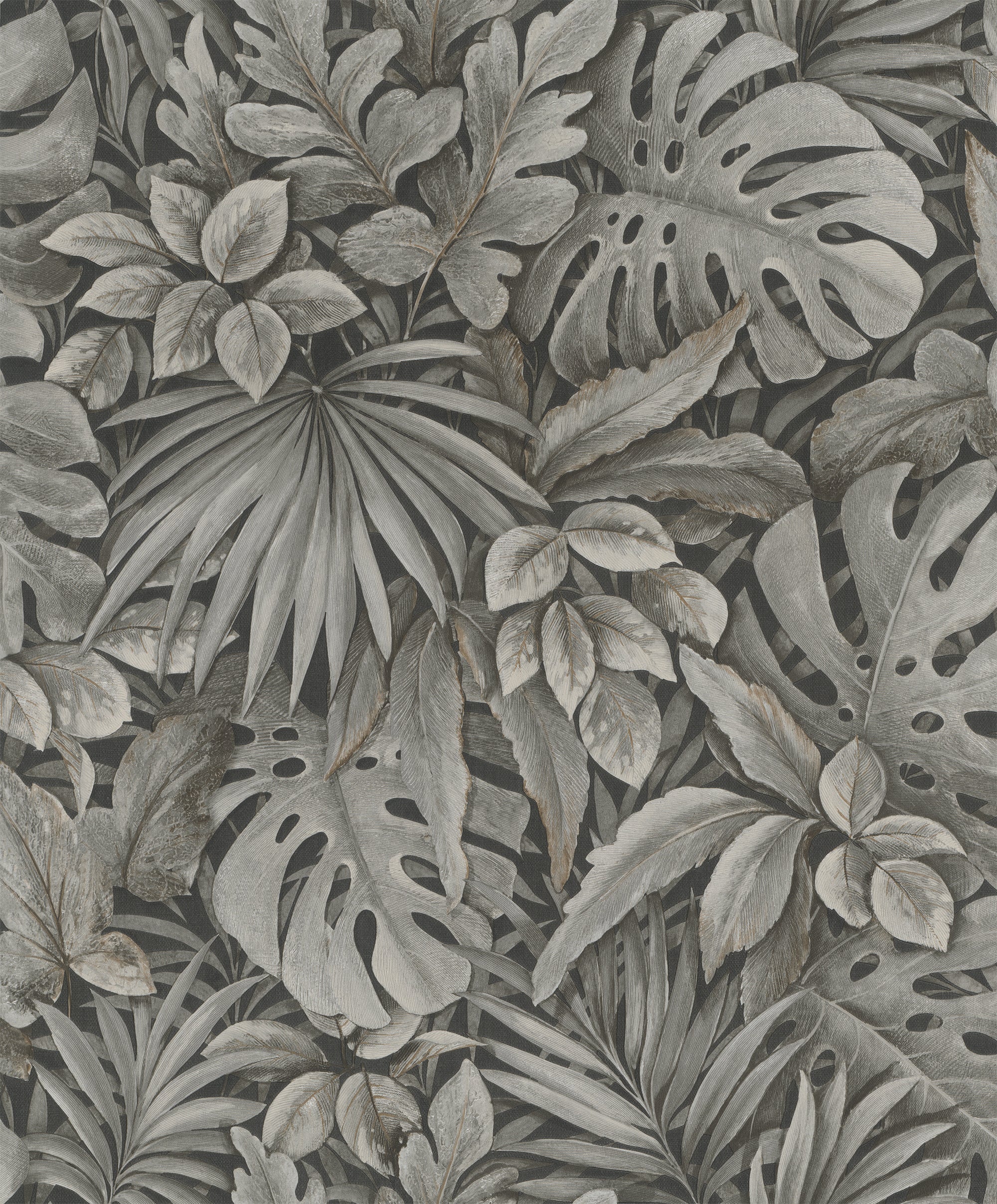 Jungle Leaves Brown Wallpaper from Eden Collection by Galerie Wallcoverings
