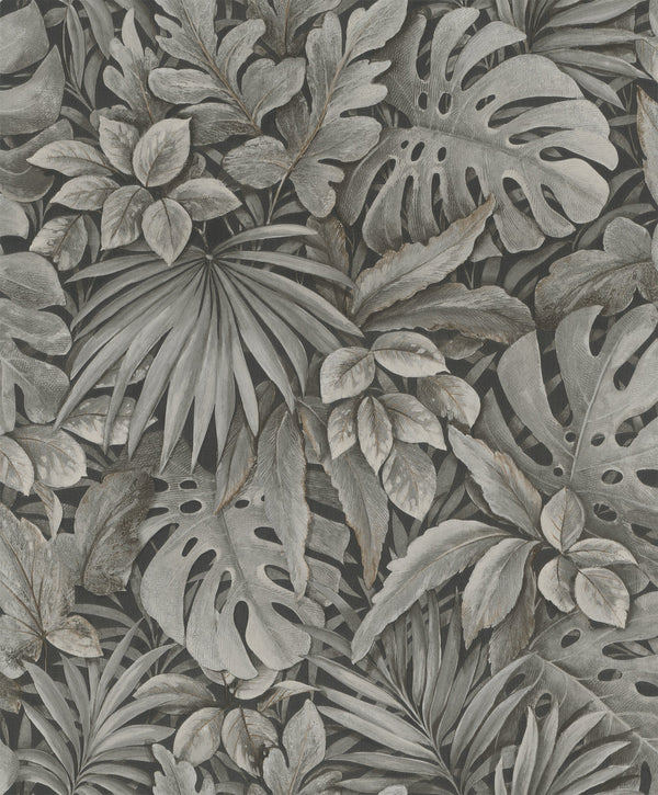 Jungle Leaves Brown Wallpaper from Eden Collection by Galerie Wallcoverings