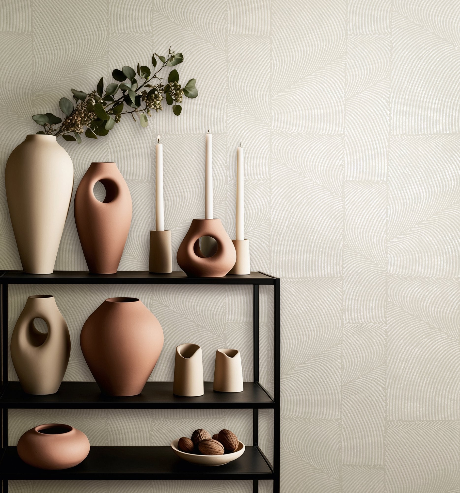 Terra Graphic Abstract Wallpaper In Silver Grey Beige Gw 34642 2