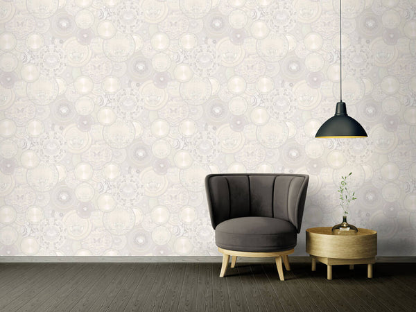 Les Etoiles De La Mer Textured Wallpaper in Grey/Metallic