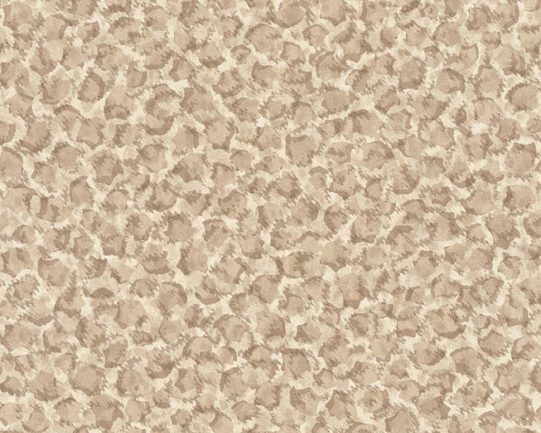 Leopard Print Textured Wallpaper in Beige/Metallic