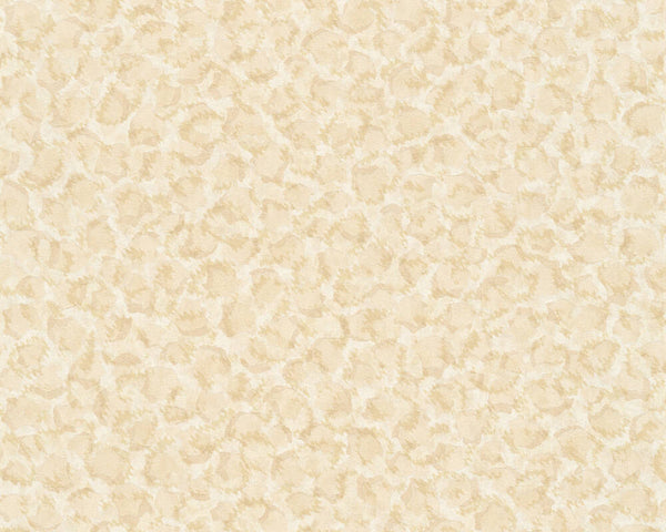 Leopard Print Textured Wallpaper in Cream/Metallic