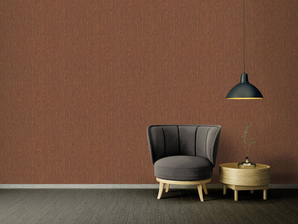 Woodgrain Textured Wallpaper in Brown/Red from the Versace IV Collection