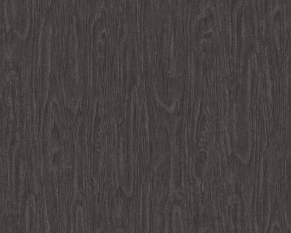Woodgrain Textured Wallpaper in Black/Grey from the Versace IV Collection