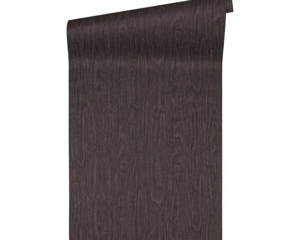 Woodgrain Textured Wallpaper in Black/Grey from the Versace IV Collection