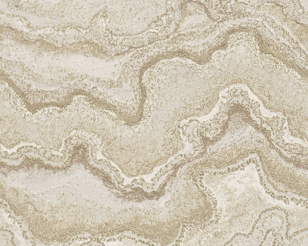 Sample Marbled & Metallic Accents Wallpaper in Beige/Cream/Gold