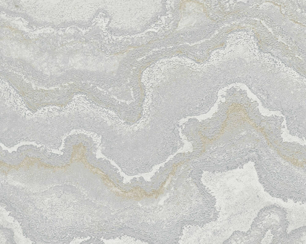 Sample Marbled & Metallic Accents Wallpaper in Grey/Silver/Gold